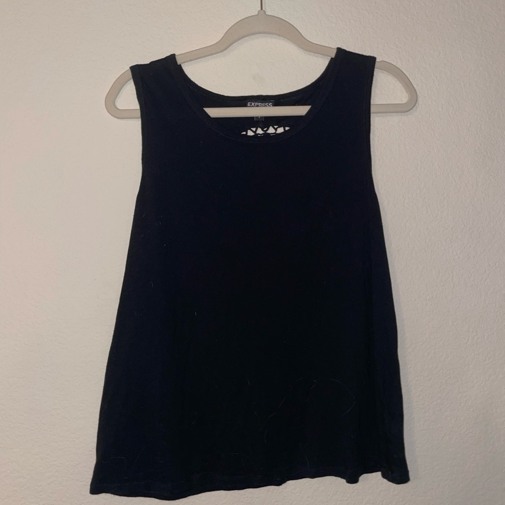 Express cut out skull back tank
